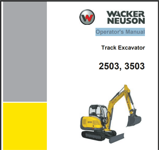 MANUAL DO OPERADOR MINI ESCAVADEIRA  3503 WALKER NELSON
