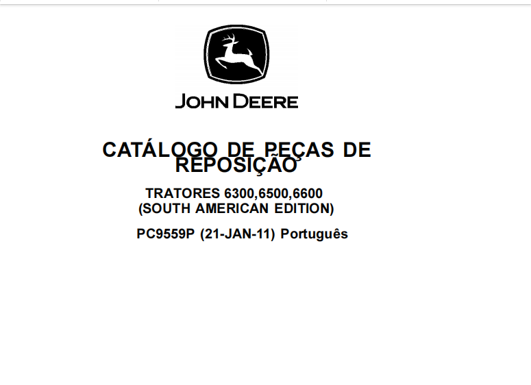 CATALAGO DE PEÇAS TRATORES 6300,6500,6600 JONH DEERE