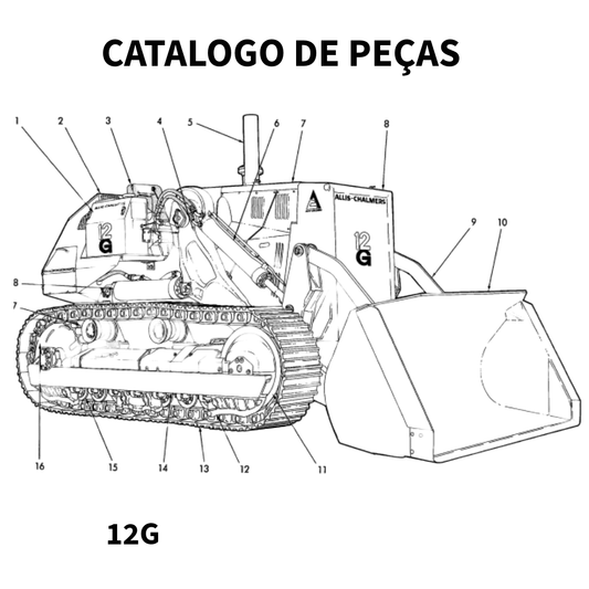 CATALOGO DE PEÇAS TRATOR DE ESTEIRA 16B FIAT ALLIS 1974